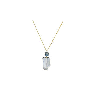 Women's Unbranded Necklace One Size Gold White Agate Pendant